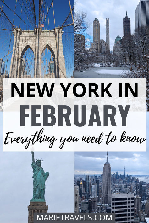 New York City landmarks in February Weekend New York Trip, New York City In February, New York Aesthetic February, Nyc In February, New York In February, New York Itenary, New York Itenery, Nyc February, Day Trips From Boston