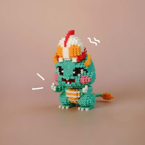 Beads Artwork, Hama Beads 3d, Christmas Perler Beads, Beads Tutorial, 3d Perler Bead, Perler Art, Perler Crafts, Hama Bead, Melty Beads