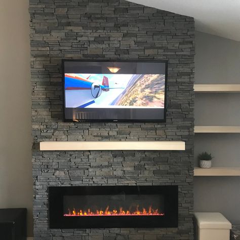 Quality Stone Stacked Stone Grey Brown Faux Stone Panel Faux Stone Wall Interior, Faux Stacked Stone, Flooring On Walls, Kitchen Feature Wall, Stacked Stone Panels, Stacked Stone Fireplaces, Faux Stone Walls, Brick Accent Walls, Stone Walls Interior