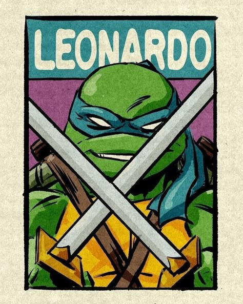 Ninja Turtle Background, Leonardo Ninja Turtle Art, Tmnt Decoration Ideas, Tmnt Poster, Leonardo Teenage Mutant Ninja Turtles, Ninja Turtle Drawing, Ninja Turtles Leonardo, Turtle Wallpaper, Leonardo Ninja Turtle