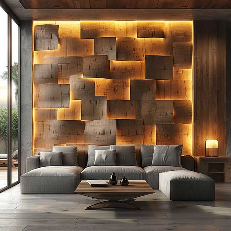 Crafting Ambiance with Premium Wood LED Panel Designs • 333+ Art Images Inspiring Lifestyle, Plywood Design, Lifestyle Ideas, Interior Wall Design, Small Cabin, Brick And Stone, Led Panel, Interior Wall, Interior Walls