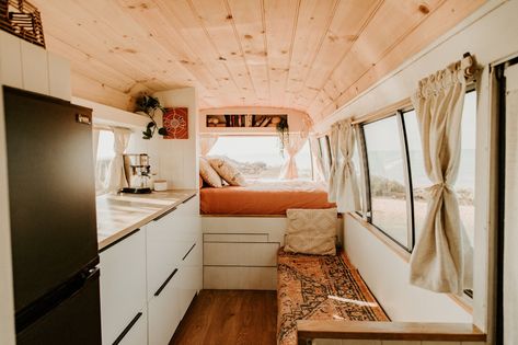 Photo 3 of 8 in This Family of Four Travels Australia in a Boho-Chic 1984 Nissan Civilian - Dwell Caravan Makeover, Bus Living, Kombi Home, Caravan Renovation, Van Conversion Interior, Caravan Interior, Campervan Life, Build A Camper, Van Life Diy