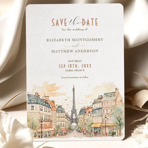 Save The Date Paris France Destination Invitation Editable Template French Chateau Wedding Invitations, Paris Wedding Invitations, Parisian Wedding Invitations, Paris Theme Invitations, Paris Wedding Theme, French Wedding Invitations, Paris Invitations, French Themed Wedding, Paris Theme Wedding