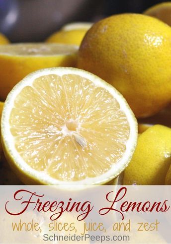 Freezing lemons is the easiet way to preserve lemons for the year. Learn how to freeze lemons whole, slices, juice, and zest and how to use frozen lemons. Preserve Lemons, Freeze Lemons, Fresh Lemon Recipes, Frozen Lemons, Freezing Food Guide, Freezing Lemons, Meyer Lemon Recipes, Freezing Fruit, Freezing Vegetables