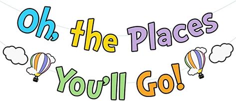 Amazon.com: Oh The Places You'll Go Banner, Colorful Dr. Seuss Party Decoration First Birthday Banner Decoration for Baby Shower Banner Kindergarten Graduation Decorations : Toys & Games Oh The Places Youll Go Bulletin Boards, Oh The Places Youll Go Decorations, Oh The Places You'll Go Bulletin Board Free Printable, Oh The Places You’ll Go Door Decoration, Kindergarten Graduation Oh The Places Youll Go, Oh The Places You’ll Go Printable, Oh The Places You’ll Go Backdrop, Kindergarten Graduation Decorations, Dr Seuss Decorations