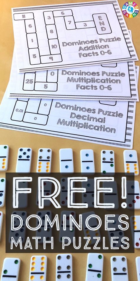 Dominoes Math Games, Domino Math, Decimal Multiplication, Thinking Critically, Math Night, Learn Math, Math Puzzles, Addition Facts, Math Intervention