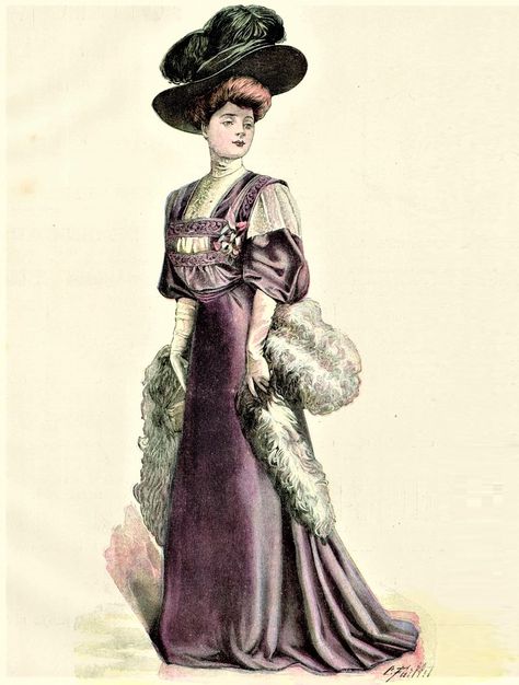 1908 Fashion Plate, 1910 Fashion Plate, 1907 Fashion, 1900s Women, 1908 Fashion, Edwardian Fashion Plates, Edwardian Era Fashion, Edwardian Costumes, 1900 Fashion