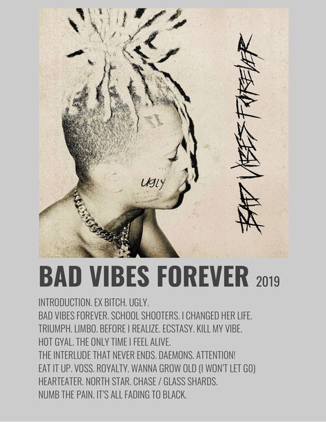 alternative minimalist polaroid poster made by @legoche_14 Xxxtentacion Poster, Polaroid Albums, Minimalist Polaroid Poster, Bad Vibes Forever, Rap Album Covers, Minimalist Music, Music Poster Ideas, Album Posters, Rap Albums