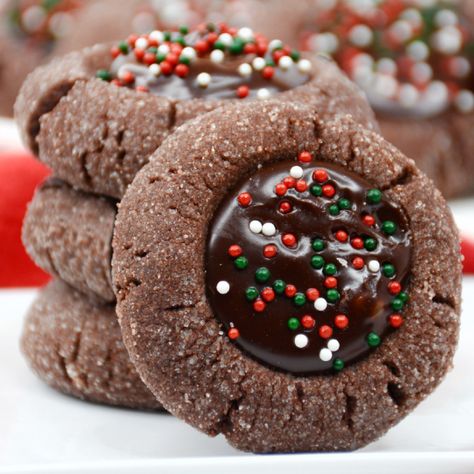 Chocolate Soft Cookies, Chocolate Thumbprint Cookies Recipe, Slow Cooker Olive Garden Chicken, Fudge Ganache, Olive Garden Chicken Pasta, Shortbread Thumbprint Cookies, Soft Chocolate Cookies, Soft Chocolate Cookie, Kitchen Activities