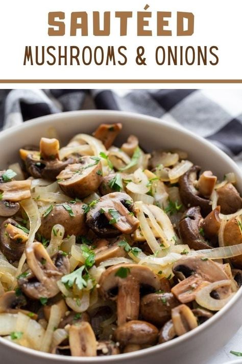 This Sautéed Mushrooms and Onions recipe is simple to make and absolutely packed with flavor! Great on top of a main or even as a side dish! Recipes With Olives, Mushrooms And Onions, Sautéed Mushrooms, Olive Recipes, Copykat Recipes, Mushroom And Onions, Onion Recipes, Sauteed Mushrooms, Canned Chicken