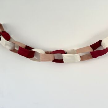 Fabric Paper Chain, Fabric Chain Garland, Paper Chain Garland, Christmas Cubicle, Cubicle Decorations, Christmas Cubicle Decorations, Paper Chain, Holiday Deco, Paper Chains