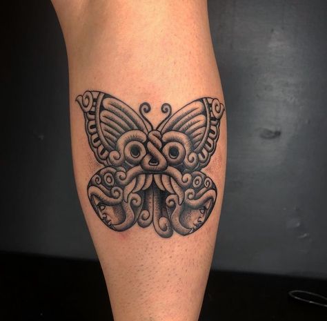 Matching Mexican Tattoos, Aztec Small Tattoo, Mexican Stomach Tattoo, Aztec Inspired Tattoos, Aztec Traditional Tattoo, Aztec Butterfly Tattoo, Traditional Mexican Tattoo For Women, Feminine Aztec Tattoo, Small Aztec Tattoo For Women Mexican