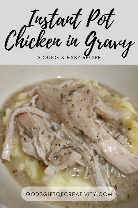 Chicken and gravy is a tasty way to use your slow cook function on your Instant Pot! With just a few basic ingredients, you can start dinner early and have it ready after a busy day. I really love how quickly this recipe comes together, and it is such a great comfort food recipe to have on hand! Chicken In Gravy Instant Pot, Chicken And Gravy Recipes Instant Pot, Instant Pot Cream Of Chicken, Instant Pot Chicken Gravy Recipe, Chicken And Gravy Instant Pot, Instant Pot Chicken And Gravy, Homemade Chicken Gravy, Chicken Gravy Recipe, Gravy Packet