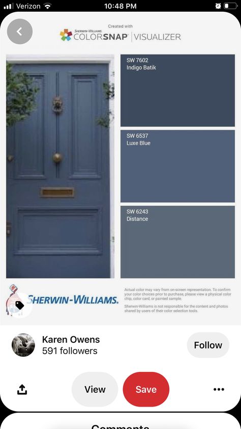 Blue Door Beige House, Paint Inside Of Front Door, Blue Doors Front Entrance, Navy Front Door, Interior Door Color, Outside House Colors, Exterior Door Colors, Painted Closet, White Exterior Houses