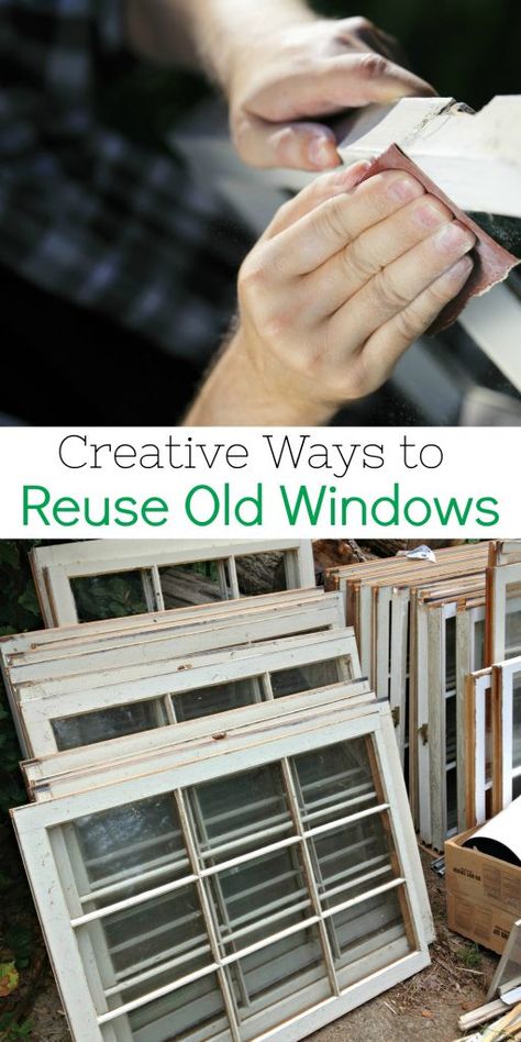 Creative Ways to Reuse Old Windows Instead of Throwing Them Away! Window Sash Ideas Reuse, Large Old Windows Repurposed, Upcycle Old Windows, Window Weights Repurposed, Repurposed Windows Ideas, Old Window Ideas For Outside, Things To Do With Old Windows, Old Window Projects For Outdoors, What To Do With Old Windows