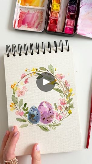 Easter Watercolour Painting, Easter Watercolor Tutorial, Watercolor Easter Cards Watercolour, Easy Easter Watercolor, Easter Watercolor Paintings, Easter Watercolor Paintings Easy, Easter Drawings Easy, Easter Acrylic Painting, Watercolour Easter Cards