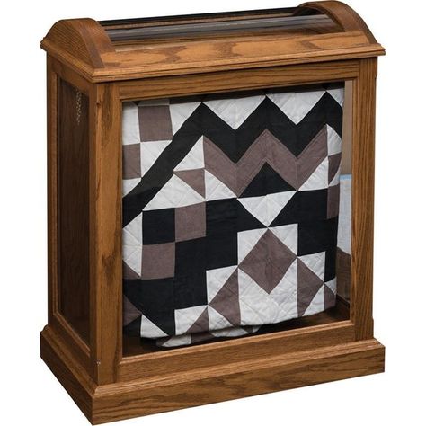 Amish Curio Cabinets | Amish Medium Quilt Curio with Enclosed Base (540 CAD) ❤ liked on Polyvore featuring home, furniture, storage & shelves, display units, handmade amish furniture, curio case, handcrafted amish furniture and handmade furniture Quilt Display Case, Easy Holiday Diy, Amish House, Blanket Rack, Curio Cabinets, Shelves Display, Quilt Display, Quilt Rack, Hanging Quilts