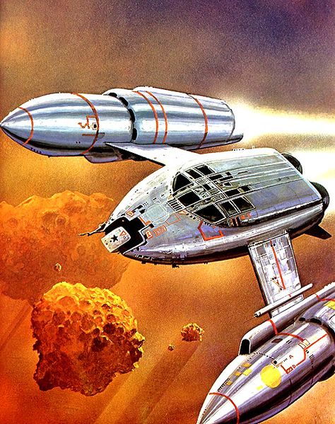 Layzell07 Science Fiction Artwork, Sci Fi Spaceships, 70s Sci Fi Art, Arte Peculiar, Sf Art, Science Fiction Illustration, Sci Fi Ships, Classic Sci Fi, Spaceship Art