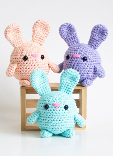 Arugami Crochet Pattern Free Easy, Amigurumi Gifts, Crochet Bunny Patterns, Pink Amigurumi, Crocheted Stuffed Animals, Easter Amigurumi, Easter Crochet Patterns Free, Bunny Patterns, Easter Bunny Crochet Pattern