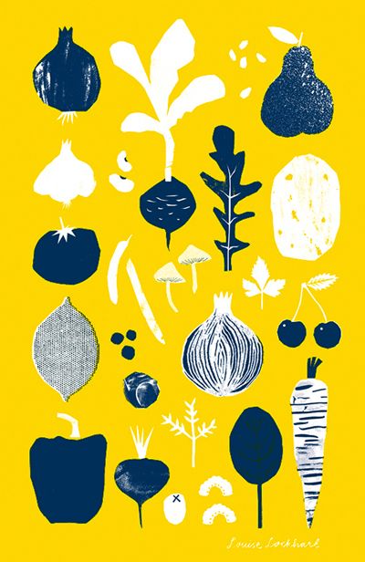 Printed Peanut, Vegetable Illustration, Illustration Food, Art And Illustration, Fruit And Veg, Editorial Illustration, Food Illustrations, Kitchen Stuff, Tea Towel