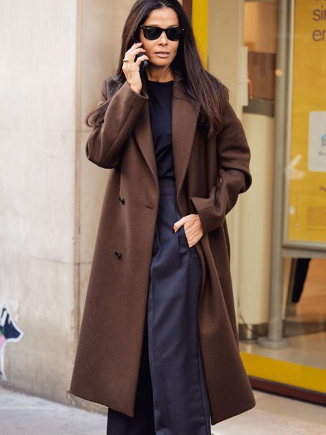 5 Ways To Wear Chocolate Brown - Fashion's Hottest Hue | PORTER Chocolate Brown Wool Coat, Brown Wool Jacket Outfit, Warm Brown Outfit, Dark Brown Coat Outfit Winter, Brown Coat Outfit Winter Classy, Chocolate Brown Coat Outfit, Brown Outfit Color Combos, Colors That Go With Brown Outfits, Brown Peacoat Outfit