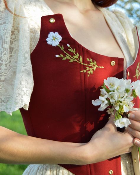 Always in love with these embroidered renaissance corsets! We will be opening our shop soon and all our embroidered pieces will be available again! 🥰 Embroidered Corset, Embroidered Bodice, Corsets, In Love, Pattern, On Instagram, Instagram