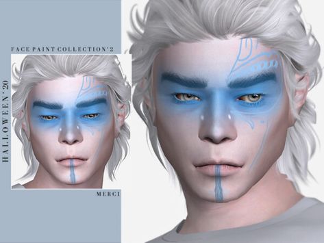 Sims 4 Face Paint CC • Sims 4 Downloads • Page 3 of 32 Halloween Eyeshadow, Blue Face Paint, Paint Collection, Makeup Cc, Sims 4 Anime, Sims 4 Cc Makeup, Blue Eyeliner, Sims 4 Dresses, Sims 4 Characters