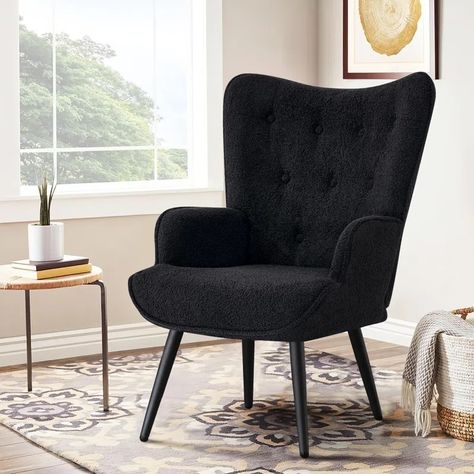 Mercer41 Quashay Upholstered Wingback Chair | Wayfair Accent Chairs In Living Room, Chairs In Living Room, Comfy Reading Chair, Armchair Bedroom, Comfy Reading, Dressing Chair, Comfy Armchair, Chairs For Living Room, Accent Chairs & Armchairs