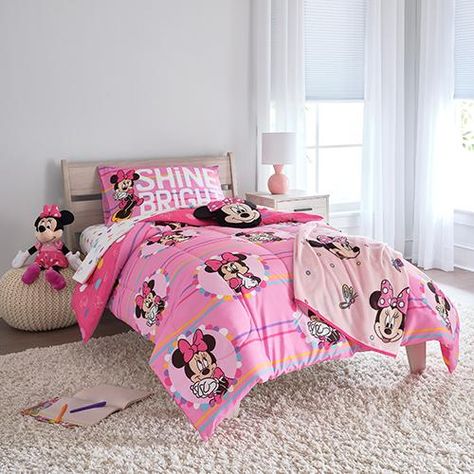 Minnie Mouse Bedding Nuc 4 Minnie Mouse Bedding, Comforter Pink, Disney Icon, Disney+ Icon, Twin Size Comforter, Mouse Character, Girl House, Colorful Design, Design Features