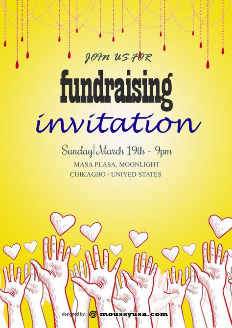 Make a Successful Fundraising invitation Fundraising invitation used to invite donors to attend charity or charity activities. Funds collected in fundraising activities usually used for social and organizational interests, but not for personal attention. Fundraising activities can be carried out by Charity Event Invitation, Fundraiser Invitation, Charity Activities, Creative Fundraising, Fundraising Activities, Invitation Examples, Postcard Invitation, Place Card Template, Math Words