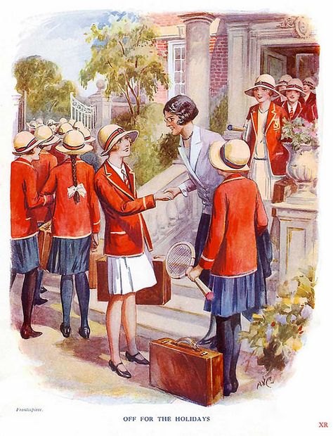 1930s School, 1930s Illustration, School Illustration, Vintage School, Vintage Children's Books, School Days, Children's Book Illustration, Vintage Books, Vintage Children