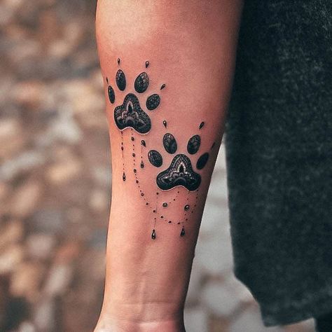 Top 100 Best Paw Print Tattoo Ideas For Women - Dog Tribute Designs Paw Print Mandala Tattoo, Butterfly Paw Print Tattoo, Dog Mandala Tattoo, Mandala Dog Tattoo, Wrist Mandala Tattoo, Dog Paw Tattoos For Women, Cat Mandala Tattoo, Wrist Mandala, Paw Print Tattoo Ideas