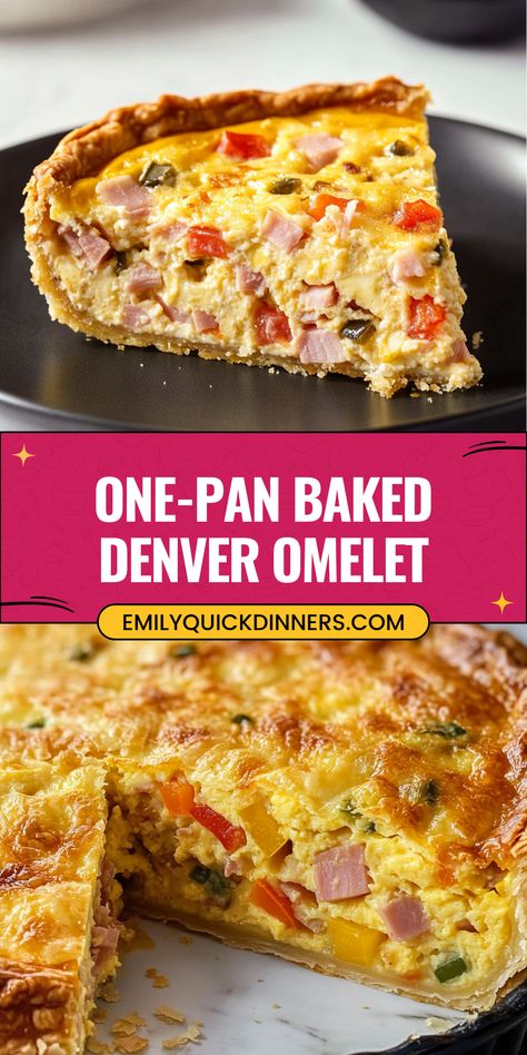 This One-Pan Baked Denver Omelet is a breakfast wonder! It's packed with flavor, easy to make, and requires minimal cleanup. Perfect for busy mornings or anyone who wants a delicious and hassle-free breakfast. #onepanmeal #denveromelet #breakfastcasserole #easyrecipe Denver Omelet, One Pot Vegetarian Recipes, Omelets Recipe, Bacon Appetizers, How To Cook Ham, Best Appetizer, Best Appetizer Recipes, Baked Ham, Egg Dishes