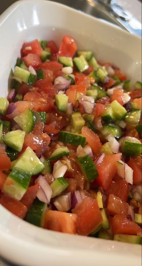 Salad Snapchat, Salad Snap, Salad Aesthetic, Tomato Cucumber Salad, Tomato Cucumber, Food Drink Photography, Moroccan Food, Universal Language, Snap Food