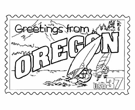 Culture Coloring Pages, Draw Challenge, Printable Postcards, States And Capitals, Flag Coloring Pages, State Symbols, Free Adult Coloring Pages, State Of Oregon, Homeschool Learning