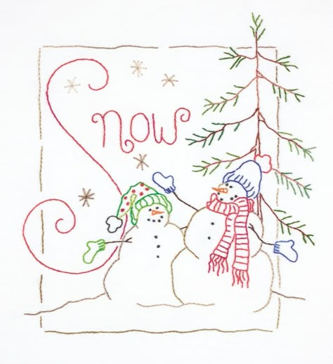 hand-embroidery-pattern-snow Embroidery 101, Vintage Embroidery Transfers, Hand Embroidery Patterns Free, Christmas Embroidery Patterns, Pattern Black And White, Embroidery Sampler, Redwork Embroidery, Embroidery Transfers, Embroidery Patterns Vintage