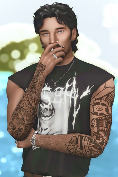 Sims 4 Waronkcc, Sims 4 Male Full Body Tattoos, Sims4 Cc Hair Male Mullet, Sims 4 Male Piercings, Masculine Sims 4 Cc, Sims 4 Male Mullet Cc, Sims 4 Cc Mullet Hair Male, Sims 4 Cc Mullet Hair, Sims 4 Mullet Cc Male