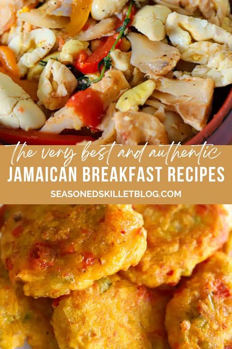 Jamaican Breakfast Ideas - The Seasoned Skillet Jamaican Breakfast Recipes, Jamaican Brunch Ideas, Jamaican Breakfast Ideas, Rastafarian Food, Caribbean Breakfast Ideas, Jamaican Chicken Soup, Cajun Shrimp And Rice, Jamaican Breakfast, Bahamian Food