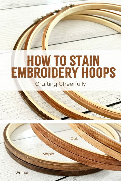 Paint Embroidery Hoop, Finish Embroidery, Embroidery Hoop Crafts, Natural Dye Fabric, Wooden Embroidery Hoops, Dye Fabric, Cross Stitch Finishing, Seam Ripper, Gel Stain