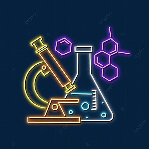 Neon Laboratory, Medical Laboratory Aesthetic, Chemistry Logo Design, Biotechnology Aesthetic, Biotechnology Logo, Chemistry Clipart, Science Logo Design, Neon Science, Chemistry Logo