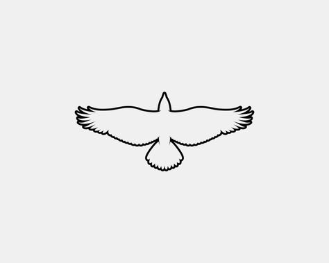 Fine Line Eagle Tattoo, Fearless Logo, Eagle Outline, Eagle Tattoo, Vector Silhouette, Subtle Tattoos, Baby Tattoos, Outline Art, Elegant Tattoos