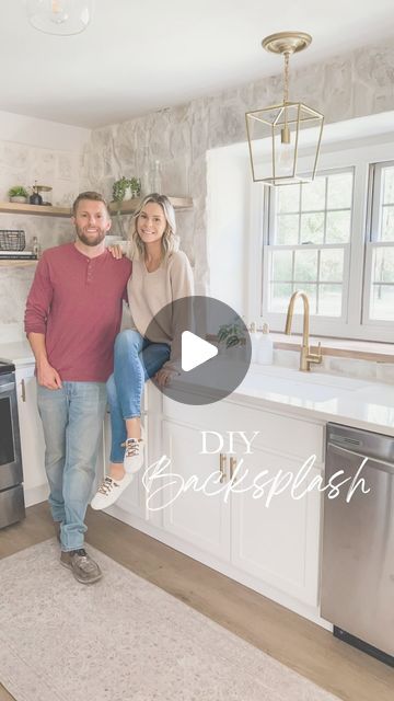 Stone Backsplashes Kitchen, Cream Stone Backsplash, Stone In The Kitchen, German Smear Stone Backsplash, Kitchen Stone Wall Ideas, Austin Stone Backsplash Kitchen, Backsplash Country Kitchen, Overgrouted Stone Backsplash, Stone Wall Backsplash