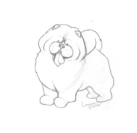 Chow Chow Cartoon, Chow Chow Illustration, Chow Chow Drawing, Perros Chow Chow, Dog Drawing Tutorial, How To Draw Ears, Sheep Paintings, Chow Chow Dogs, Baby Pugs