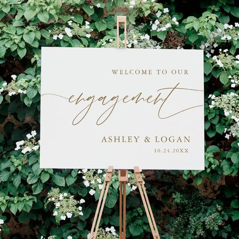 Rustic Gold Engagement Party Welcome Foam Board The Night Before Sign, Wedding Rehearsal Dinner Decorations, Rehearsal Dinner Sign, Rehearsal Dinner Welcome Sign, Gold Engagement Party, Elegant Engagement Party, Rehearsal Dinner Decorations, Engagement Signs, Engagement Celebration