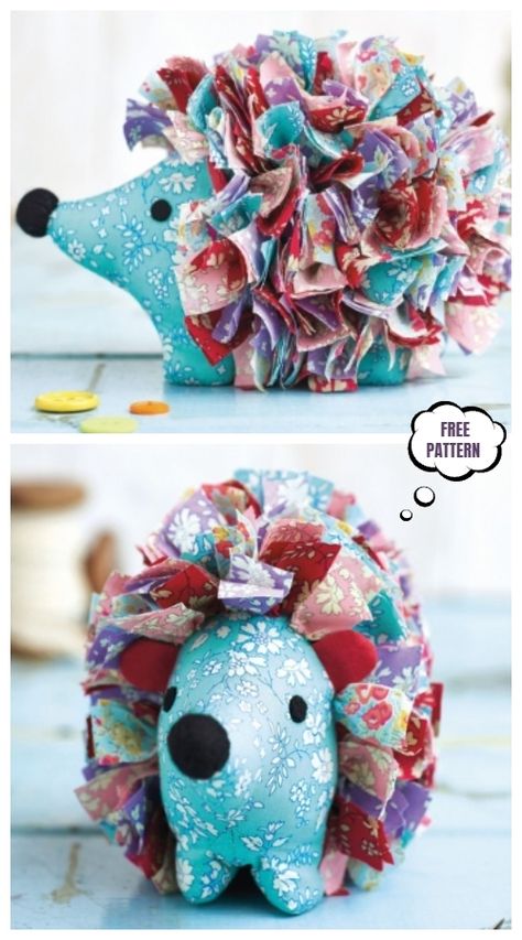 DIY Fabric Liberty Hedgehog Toy Free Sewing Pattern Hedgehog Doll Diy, Dolls Patterns Free Sewing, Free Sewing Patterns For Toys, Free Sewing Patterns For Dolls, Sew Stuffed Animals Patterns, Memory Animal Pattern Free, Hedgehog Patterns Free, Stuffed Elephant Patterns Free Printable, Easy Diy Clothes Sewing Patterns