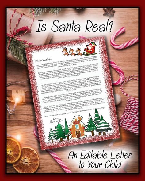 Letter Explaining Santa Isnt Real, Explaining Santa, Is Santa Real, Tell Her The Truth, Letter Explaining Santa, Santa Real, Elf Christmas Card, Family Christmas Card Photos, Love Feeling