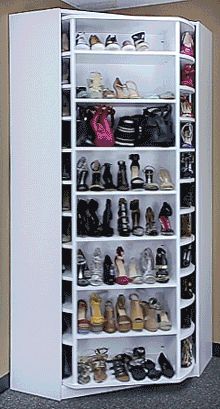 Corner Spinning Shoe Rack, Corner Shoe Rack Ideas, Corner Shoe Storage Closet, Corner Shoe Storage, 360 Organizer, Corner Shoe Rack, Revolving Closet, Revolving Shoe Rack, Rotating Closet