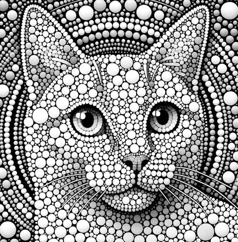 ★Mosaic Animals Portraits Coloring Pages printable★ Beautiful dot painting coloring book with round mosaics forming different types of animal portraits The coloring book includes 25 pages pets like cats, dogs, horses birds, deer, aries and many more download This wonderful coloring book is a great gift for all abstract art, portrait fans. A printed version is also available. Dot Art Painting Patterns Printable, Dot Painting Animals, Abstract Art Portrait, Flower Stencil Patterns, Different Types Of Animals, Cat Mandala, Mosaic Animals, Animal Portraits, Architecture Drawing Art