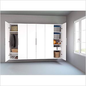 White Floating Desk, Wardrobe Storage Cabinet, Large Storage Cabinets, Garage Storage Systems, Utility Storage, Garage Cabinets, Wardrobe Cabinets, Garage Storage Cabinets, White Laminate