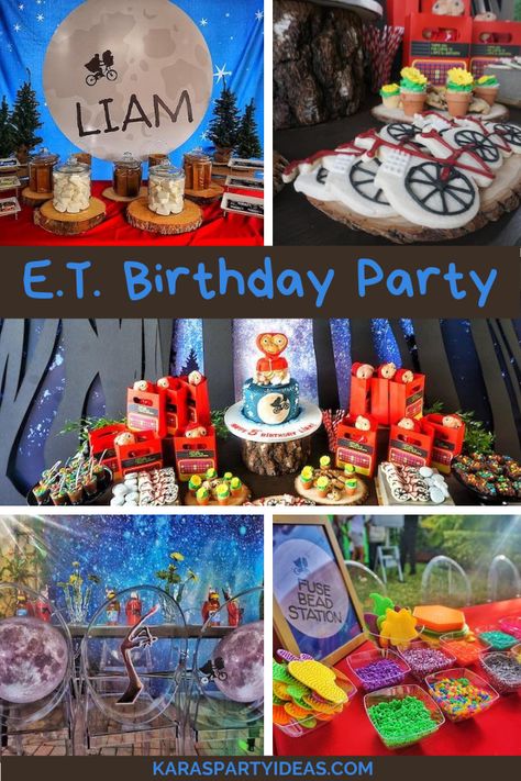 Et Themed Birthday Party, Et Themed Party, E.t. Party Theme, E.t. Birthday Party, Movie Theme First Birthday Party, Et Party Theme, E T The Extra Terrestrial Party Ideas, 80s Movie Party, Et Birthday Party